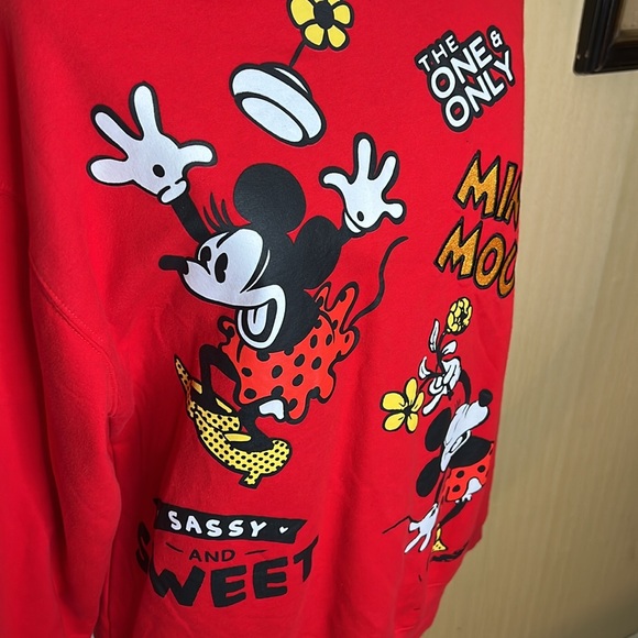 Disney 100 Retro Reimagined Fiery Red Minnie Mouse Hoodie Size Oversized M - Picture 5 of 7